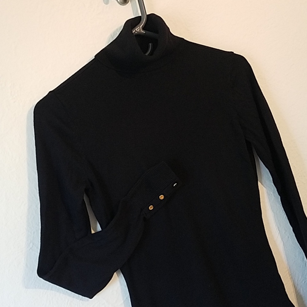 H&M Lightweight Turtleneck Sweater, Black, XS